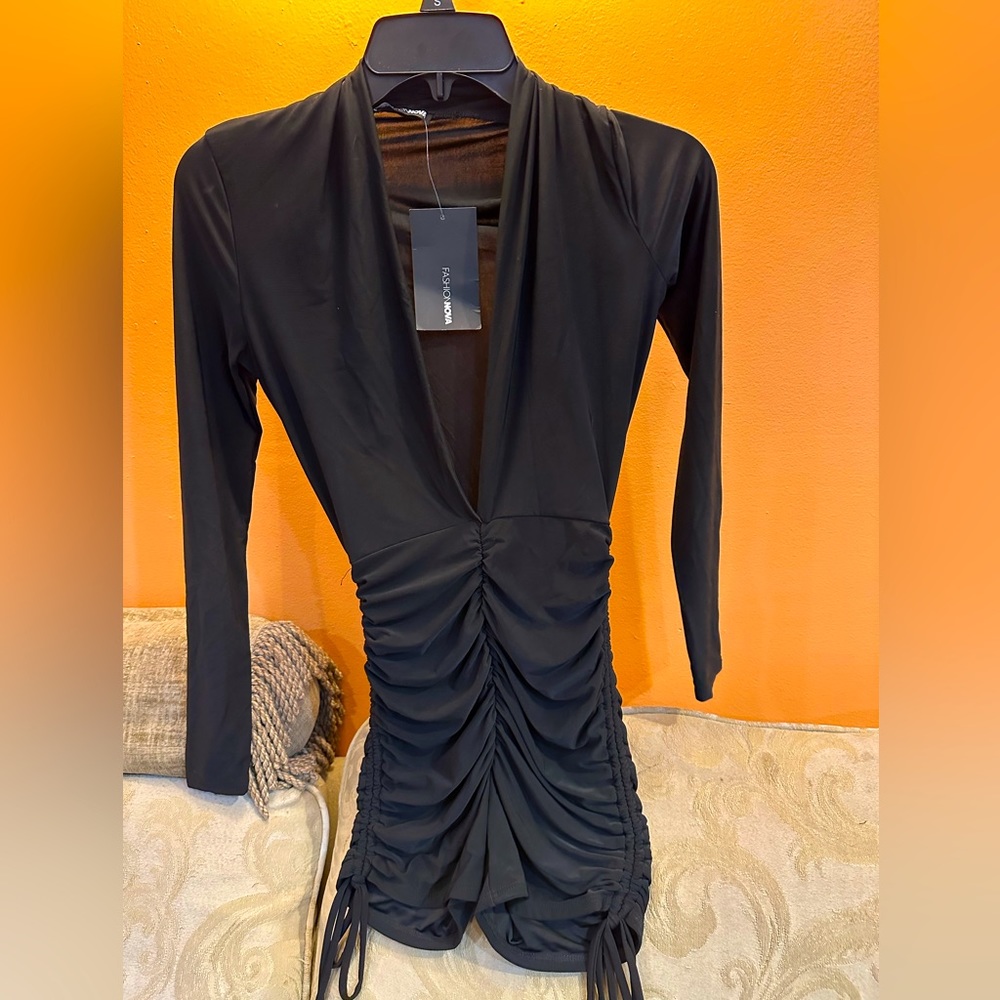 FN black draw string shorts jumpsuit